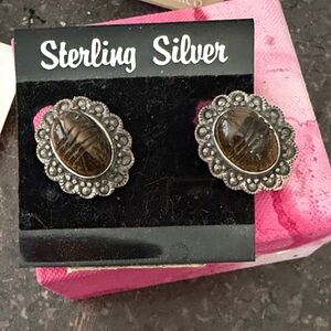 Sterling Silver Brown Earrings